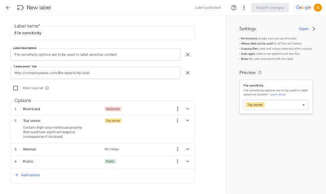 Programa beta de DLP y clasificación de contenido optimizadas con etiquetas de Drive