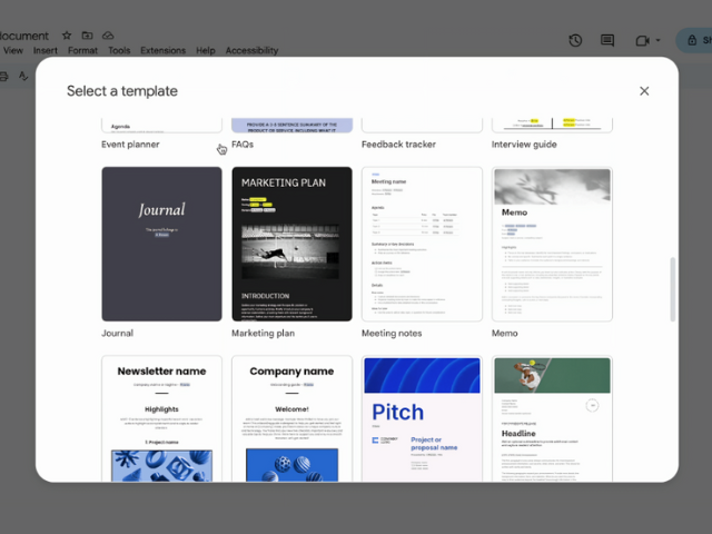 40 nuevas plantillas en Google Docs