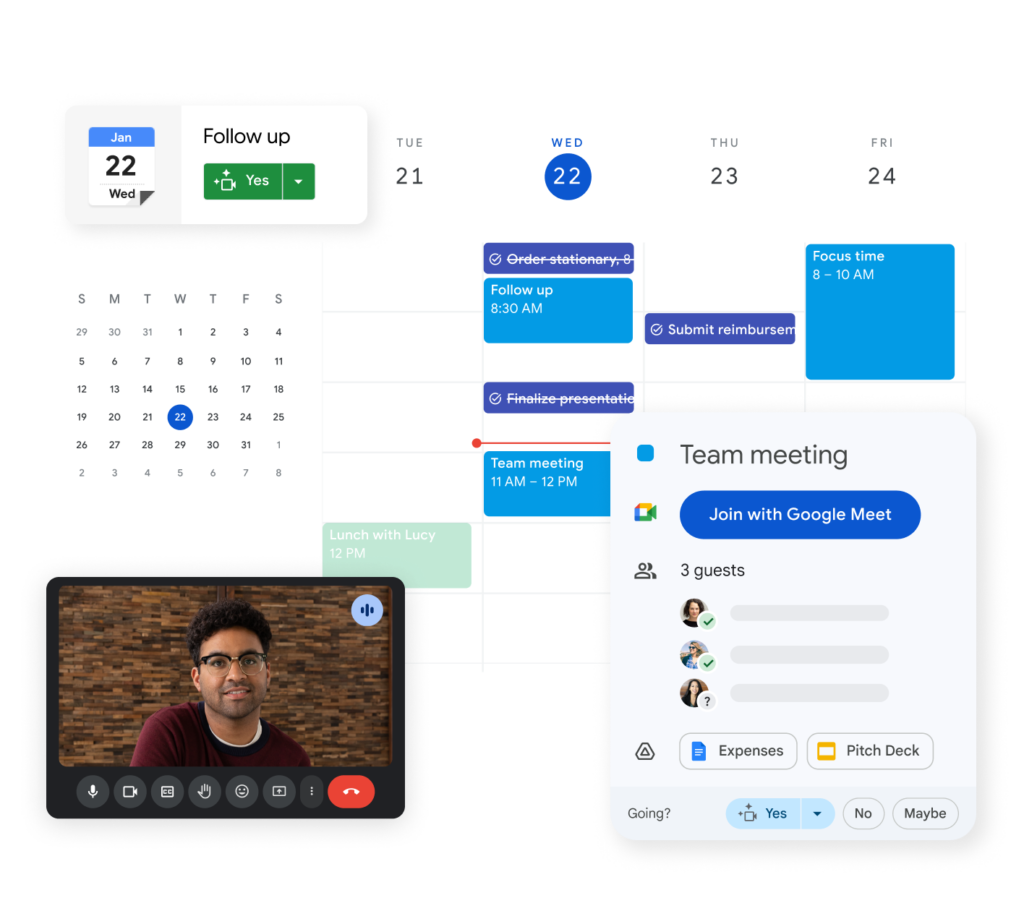 Google Calendar: Optimiza tu trabajo con trucos clave. Prepara reuniones, gestiona tareas y recursos eficientemente.