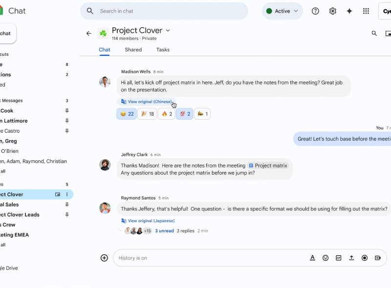 Facilita la comunicación internacional en tu empresa con la traducción automática de Google Chat.