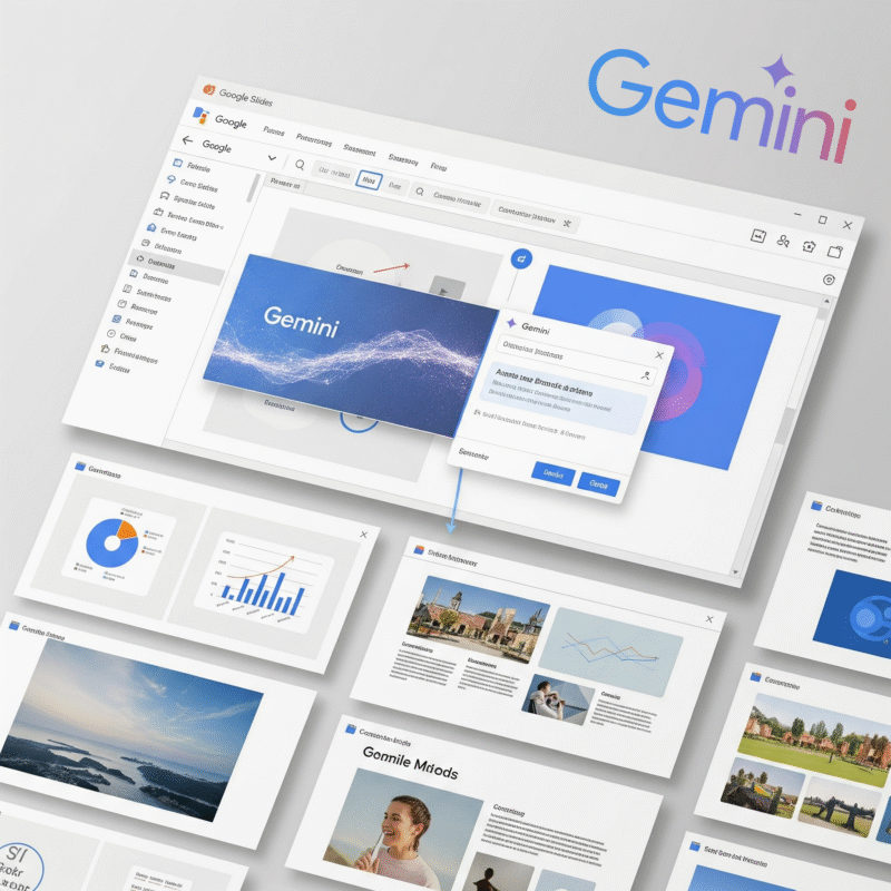 Gemini te ayuda a generar presentaciones en Google Slides.