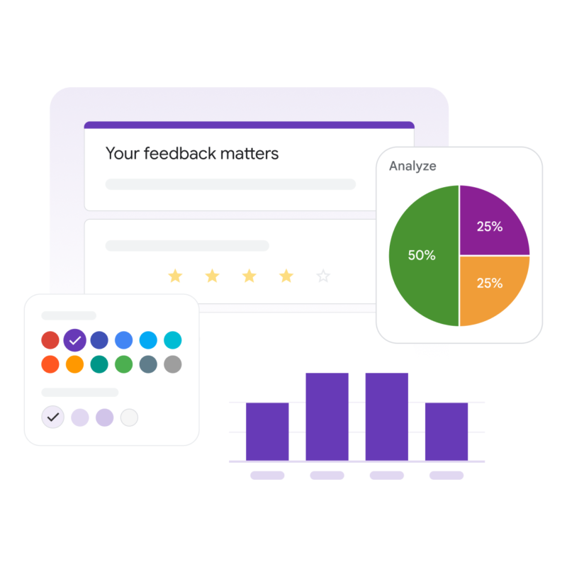 Crea encuestas fácilmente, compartes y obtén insights valiosos con los Formularios de Google.
