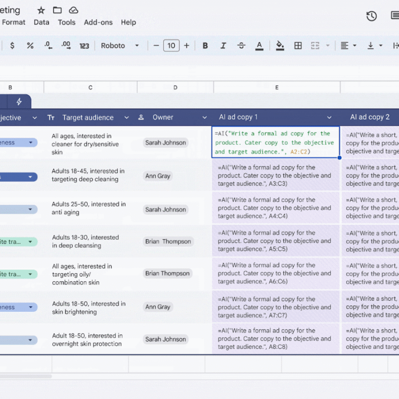 Aprende cómo utilizar la nueva "Función IA" en Google Sheets y analiza tus datos con la ayuda de Gemini.
