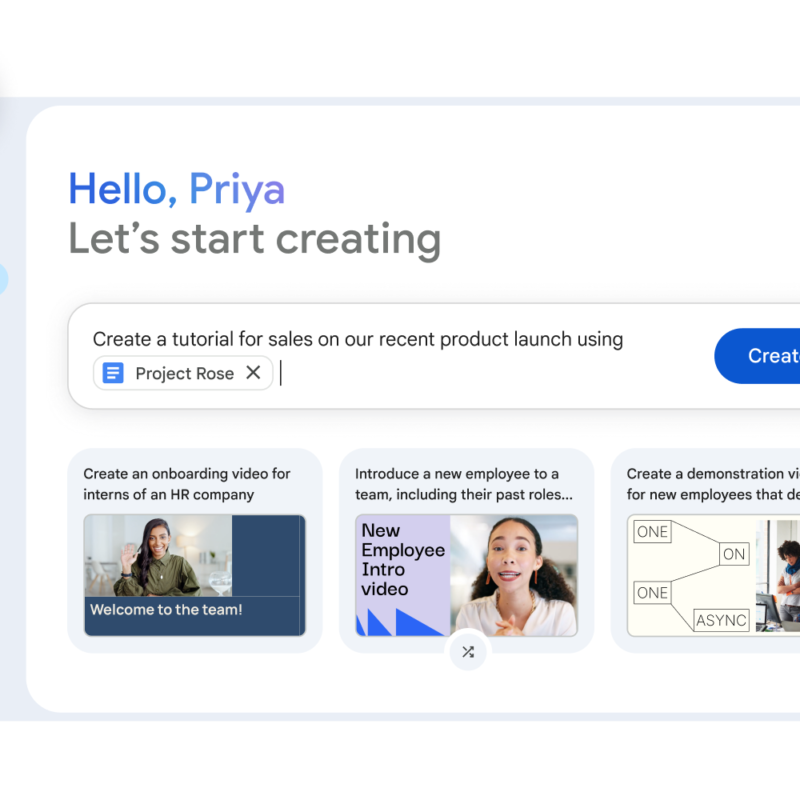 Facilita la creación de videos en Google Vids con la inteligencia artificial de Google.
