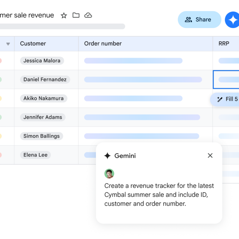 Analiza los datos de tus tablas en Google Sheets y obtén insights valiosos con la ayuda de Gemini.