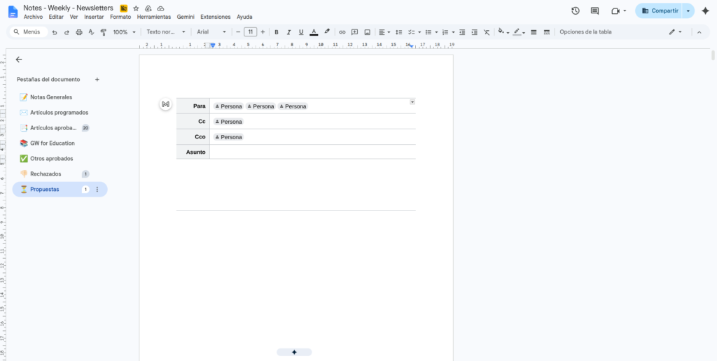 Aprende a redactar correos electrônicos desde Google Docs