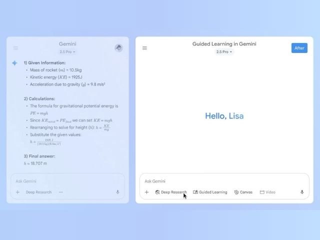 Comparación de procesos de cómo funcionaba el aprendizaje guiado en Gemini a cómo funcionará ahora.