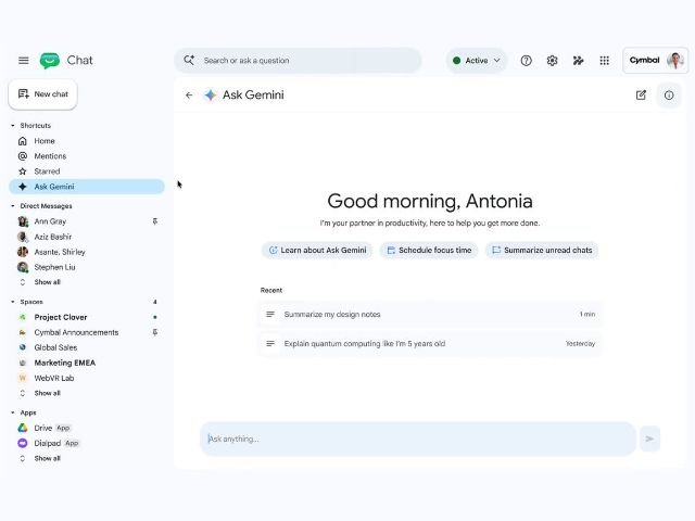 Google Chat actualiza la ubicación de Ask Gemini. Aprende cómo acceder a la IA desde tu panel y optimiza tu trabajo con Google Workspace.
